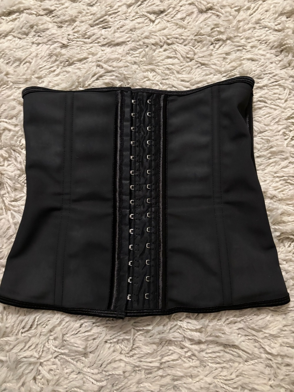 Black Waist Trainer Corset with Hook Closure Size XXS